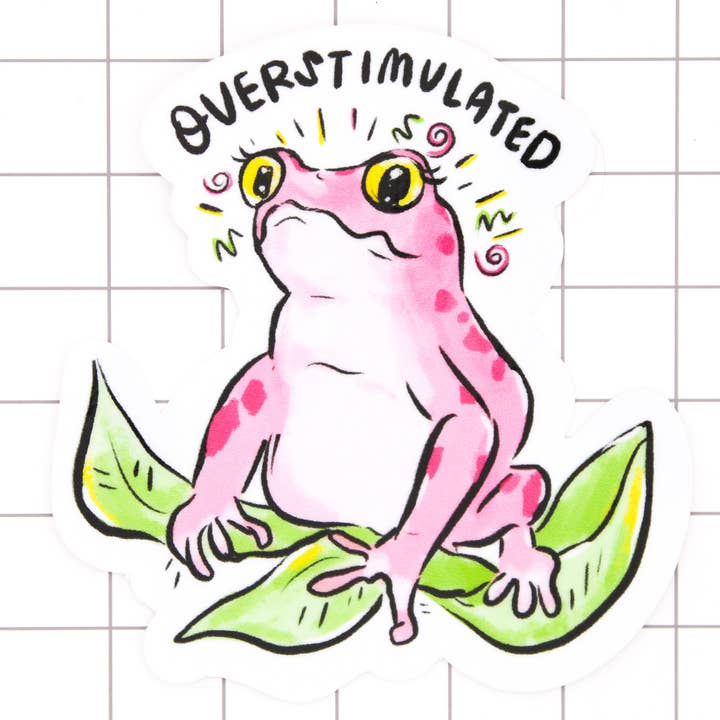Adesivo em vinil de sapo superestimulado por atacado de Amy Hartelust Art and Illustration