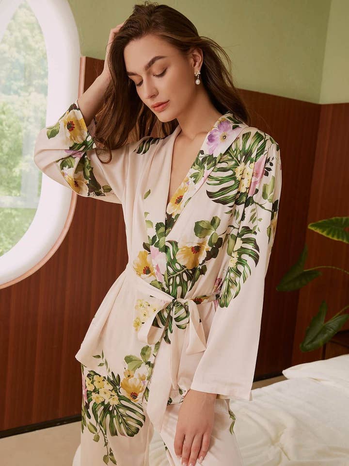 Ulivary - Wholesale Sleepwear Set - Women's - Tropical Pajama Set 2 Pcs
