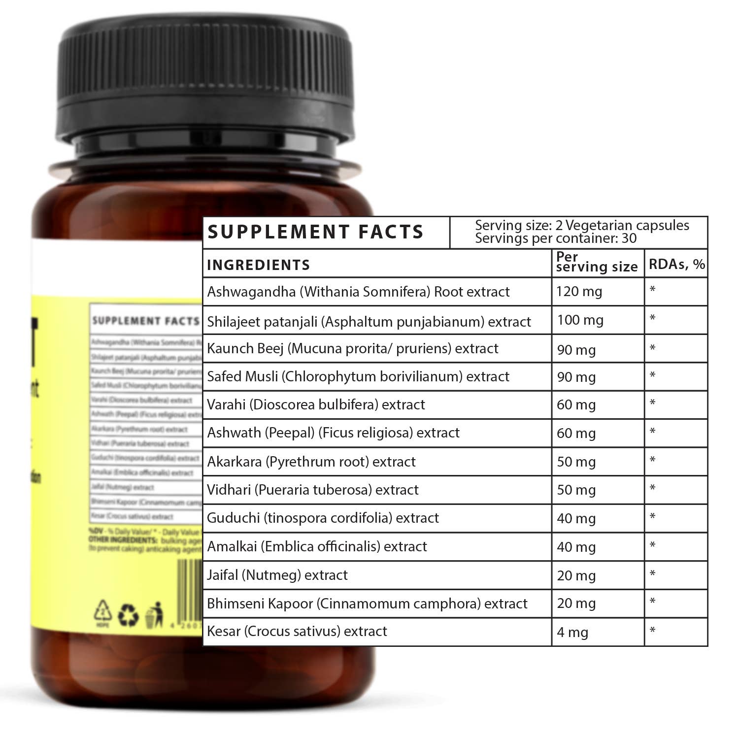 Likasso - Vente Supplément oral/vitamine - Capsules de soutien immunitaire et de stimulation du cerveau Herboxa Shilajit4