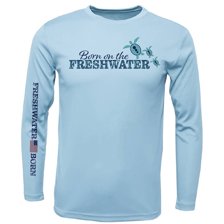 Texas „" Born on the Freshwater "” UPF 50+ dry-fit shirt met lange mouwen voor meisjes” voor wholesale door Saltwater Born
