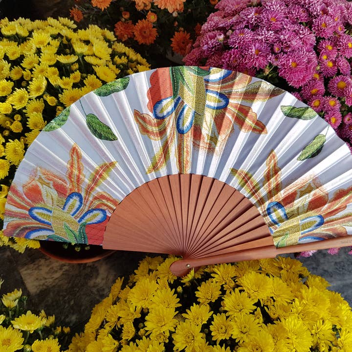 Terra Lusa - Wholesale Handheld Folding Fan - Castelo Branco Quilt Fan2