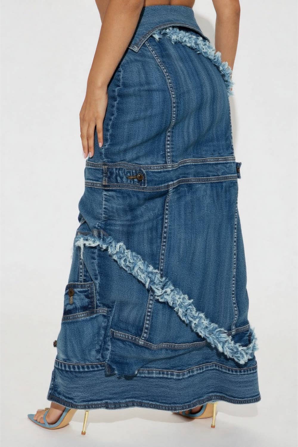 5besties inc - Wholesale Skirt - Women's - DESTROYED JACKET INSPIRED DENIM SKIRTS5
