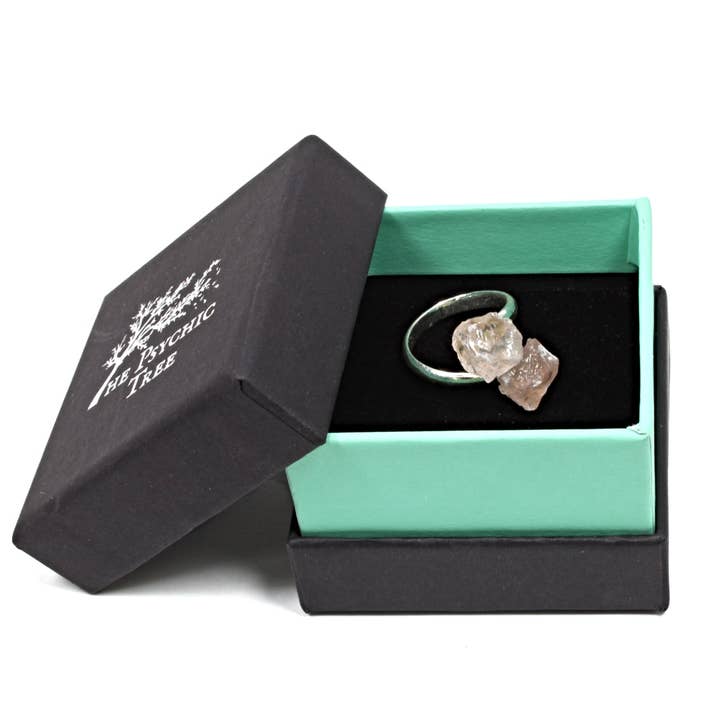 The Psychic Tree – Großhandel Cocktail-/Statement-Ring – Rosenquarz Kristall Verstellbarer Ring1