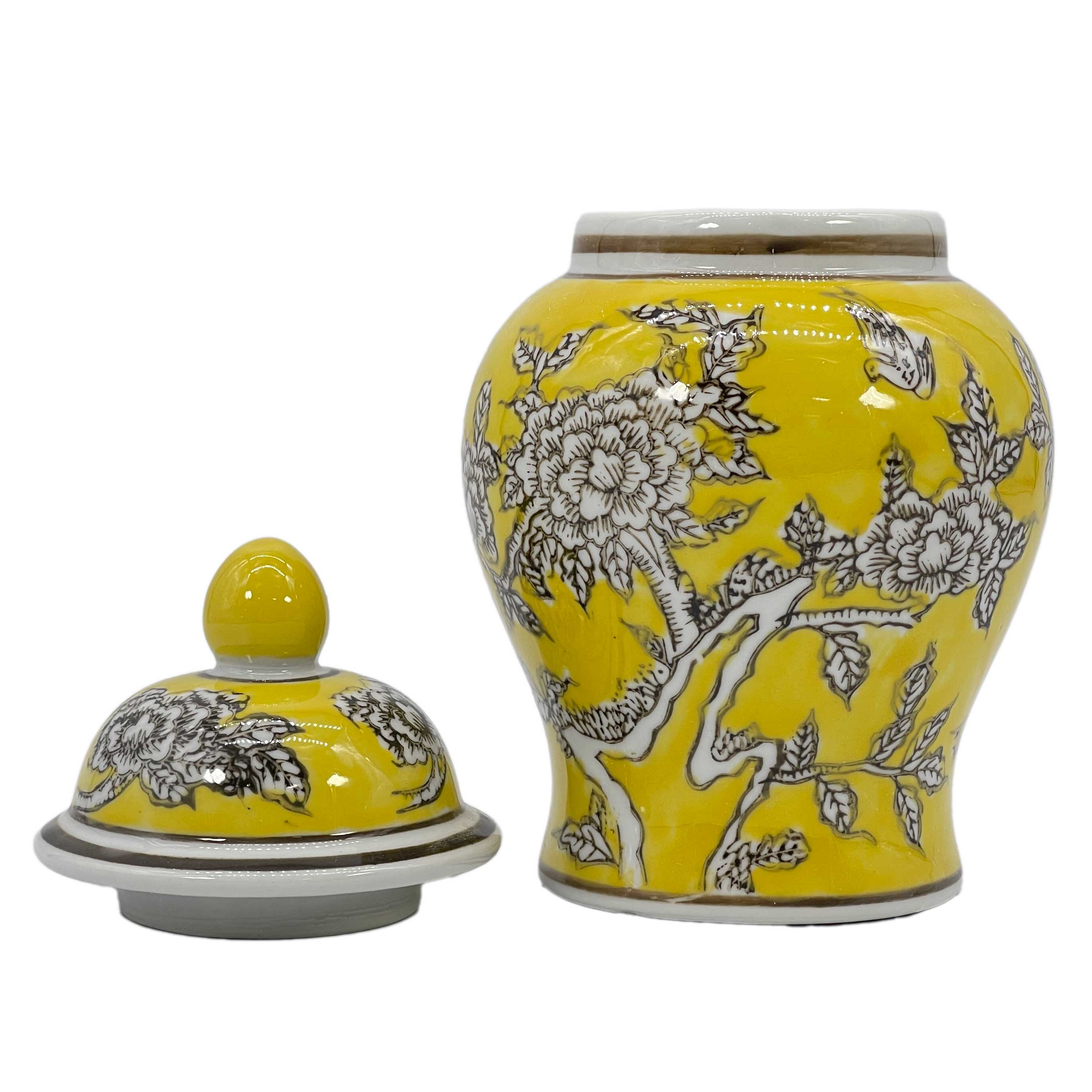Galt International Company – wholesale Decorative jar – Small Chinoiserie Ceramic Decorative Tea & Ginger Jar 8"29
