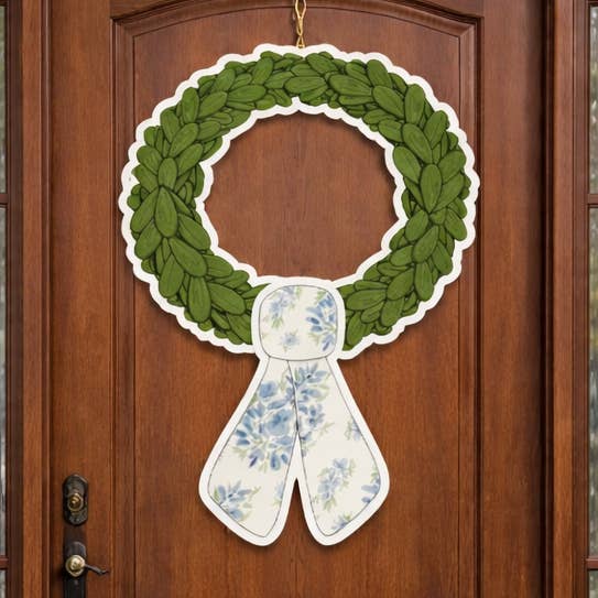 Casey Andrews Art - Wholesale Door Hanger - Hand Drawn Box Wood Wreath Door Hanger for Seasonal Sash Attachments