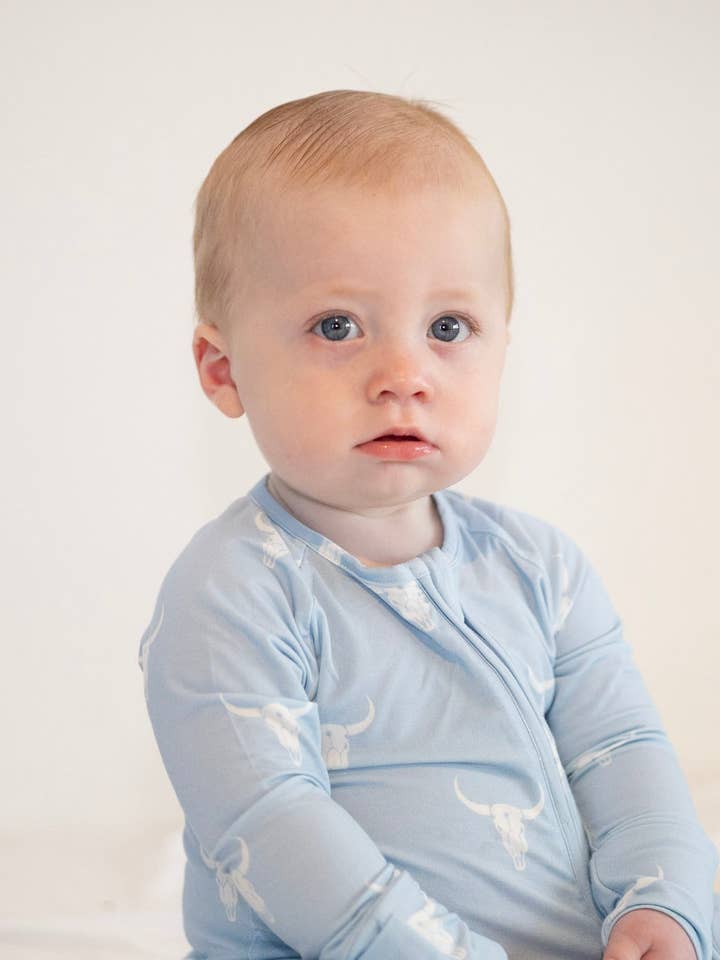 Longhorn Zipper Onsie for wholesale by Nomad Baby