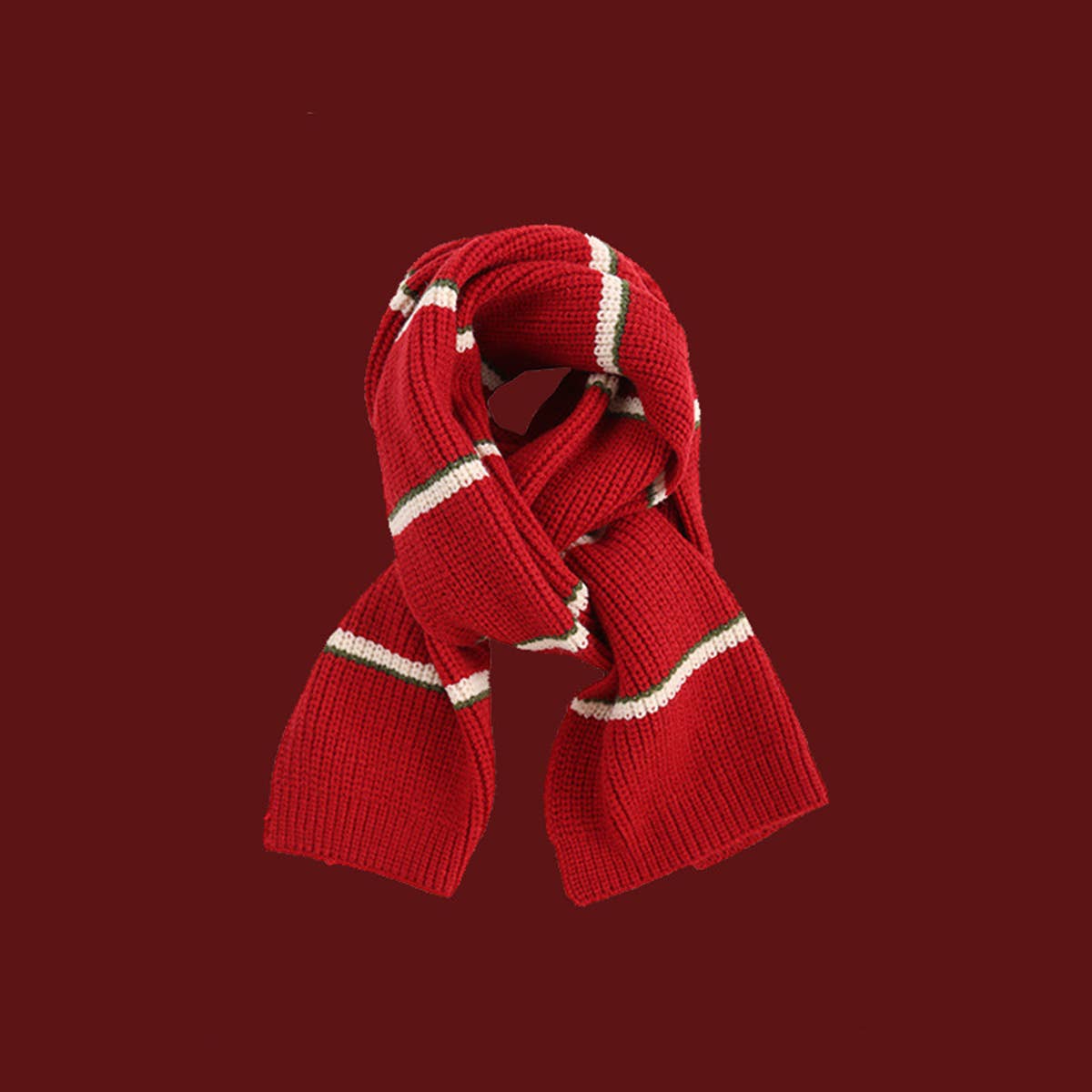 ACCITY - Wholesale Scarf - Women's - Red Knit Scarf - Cozy Winter Christmas Gift_CWASC15007