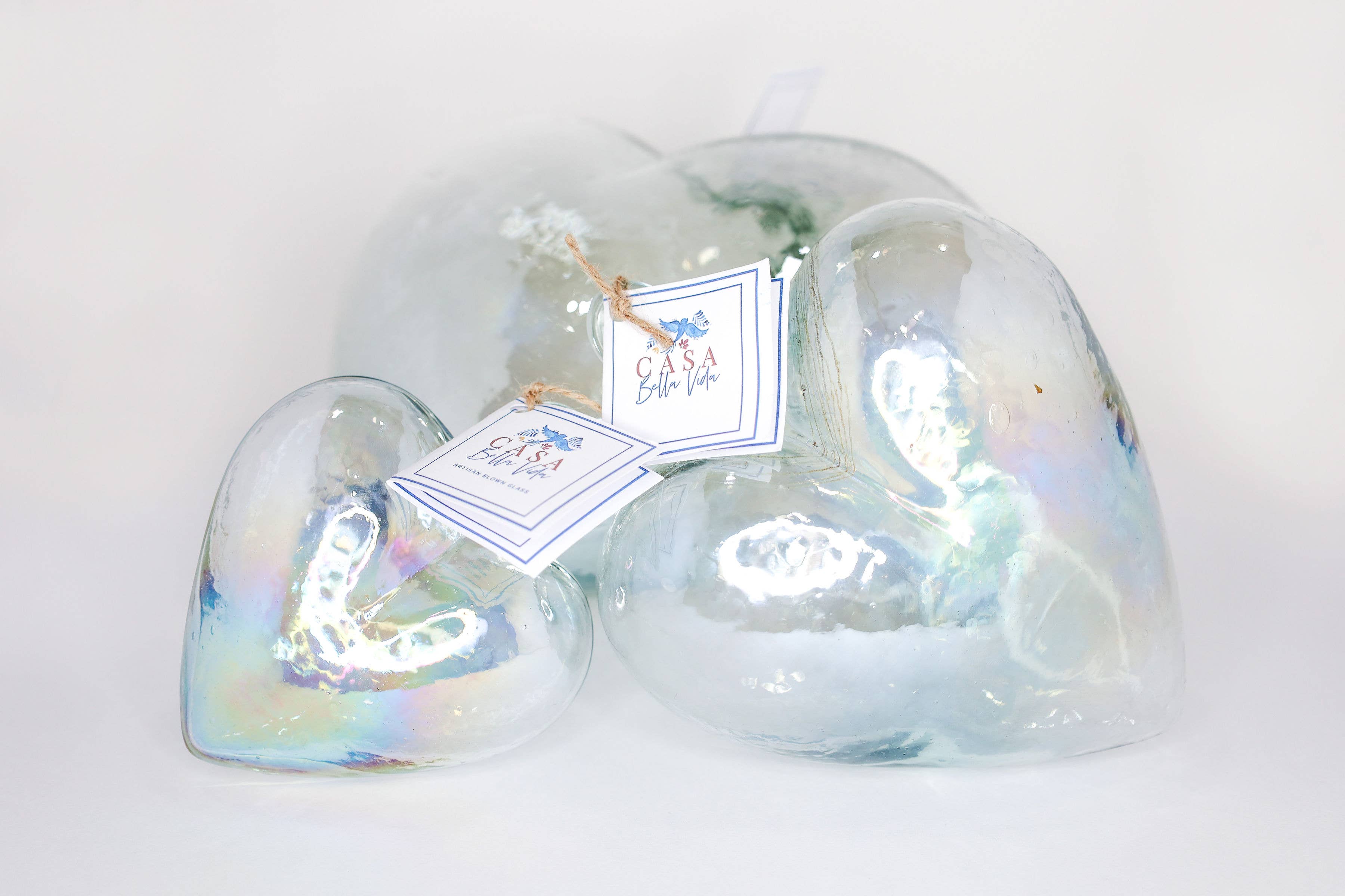 Casa Bella Vida - Wholesale Decorative Tabletop Object - Blown Glass Heart - Clear - Small1