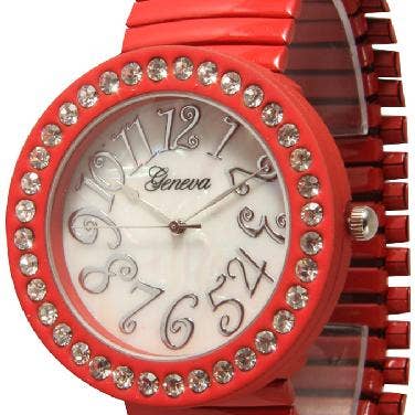 Time World USA - Wholesale Wrist Watch - Women's - 6 Geneva Stretch Band Watches