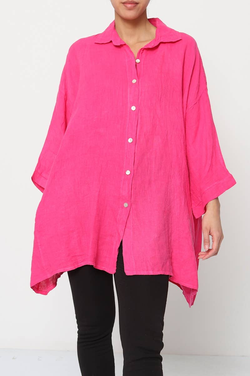 LÉA & LUC - Wholesale Button Down Shirt - Women's - 100% Linen Shirt REF. 285819