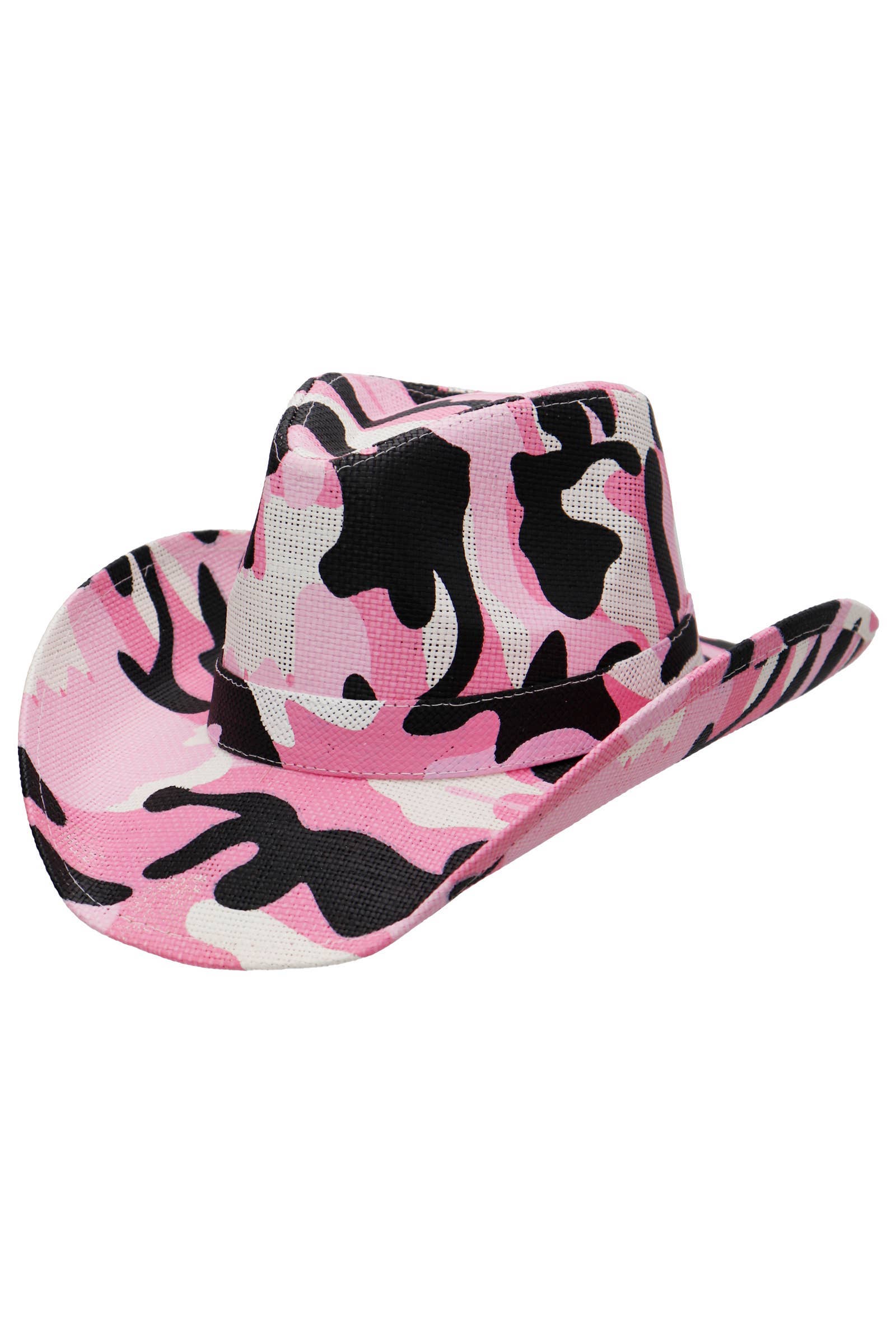 Cap Zone - Wholesale Cowboy Hat - Unisex - Camouflage Hard Shell Paper Straw Cowboy Hat1