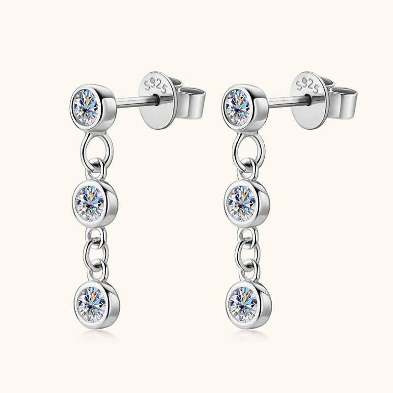 Perimade & Co. LLC – wholesale Dangle earrings – Moissanite Bezel Dangle Drop Earrings in 925 Sterling Silver1