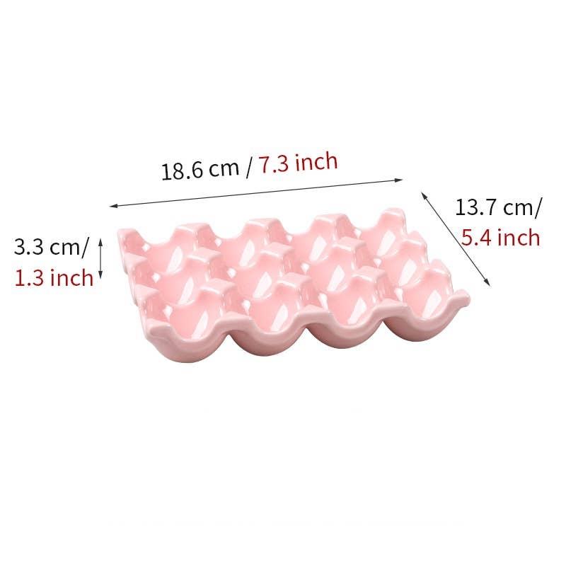 Homerely (We Cover All Import Duties) - Vente Coquetier - Plateau porte-œufs en céramique colorée | Organisateur de rangement3