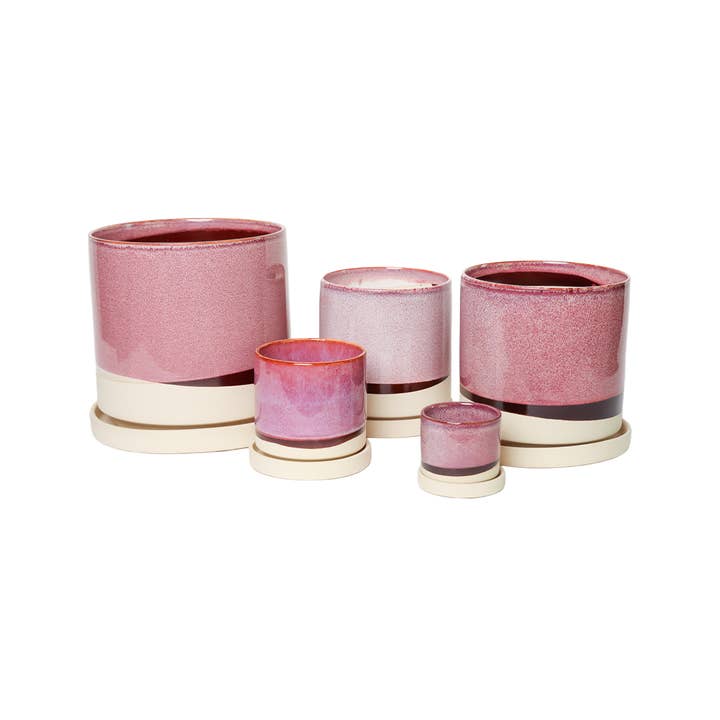 Burgundy Minute Terracotta Planter Ceramic Pot With Saucer 5 Inch for wholesale on Faire5