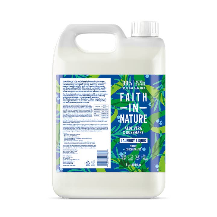 Aloe Vera & Rosemary Laundry Liquid - 5L for wholesale by Faith in Nature
