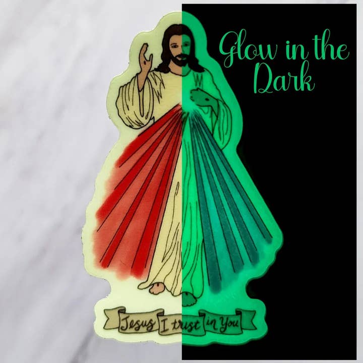 worthy of Agape - Wholesale Sticker - Divine Mercy Glow in the Dark Sticker