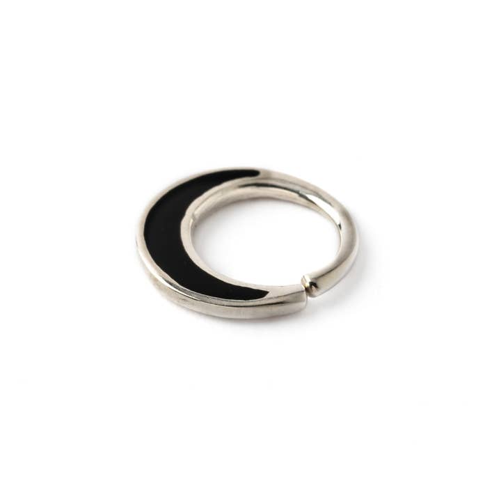 Tribu - Vente Anneau de nez - Septum argenté Aanya Black Shell