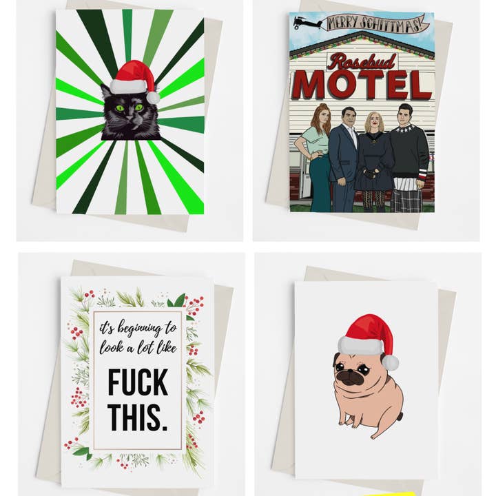 Jenny's Favorite Holiday Card Pack - Greeting Card Pack + USPS Stamps (Updated 2022!) for wholesale by Black Cat Bazaar