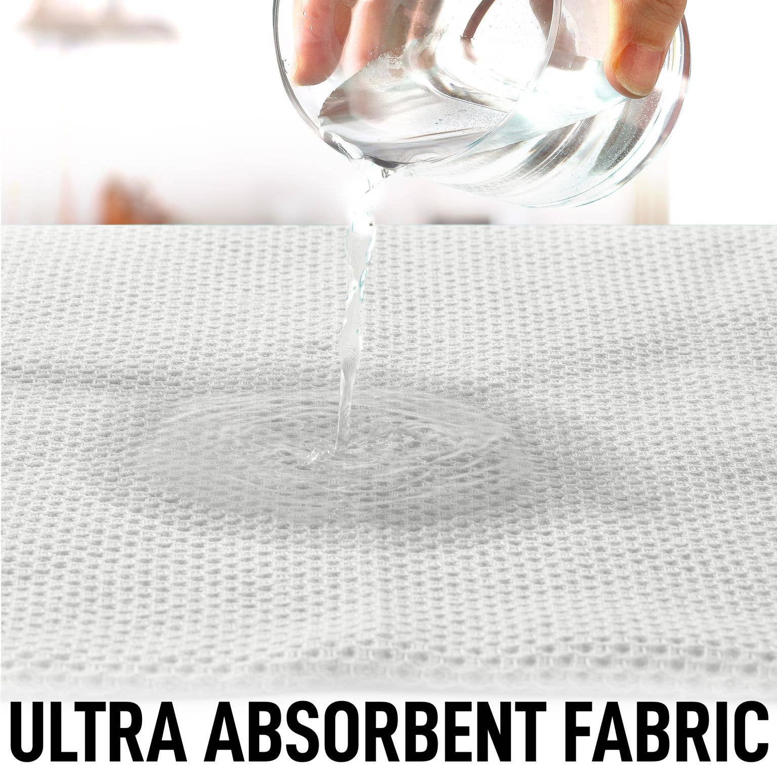 Zulay Kitchen - Vente Torchon - Torchons à vaisselle en tissu gaufré, 12 x 12 pouces (paquet de 3)4