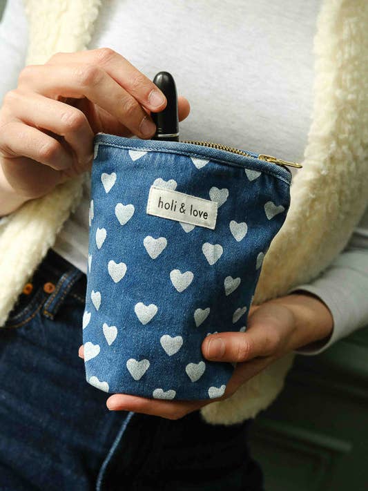 Hjärta denim litet fodral för wholesale av Holi and Love