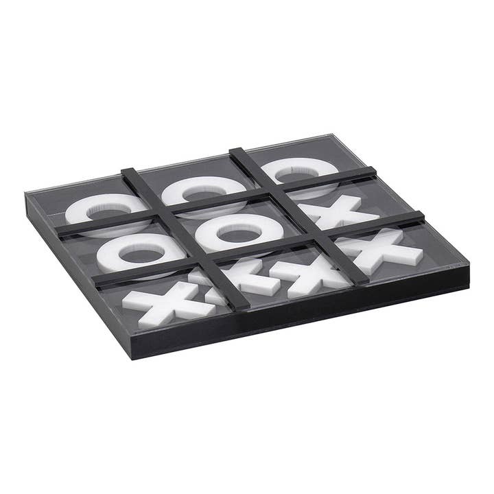 Lucite Black & White Tic Tac Toe Game for wholesale by Boker-Tov Shalom