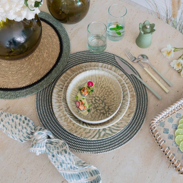 Novastyl - Wholesale Dinner Plate - JADE 600ml green and beige stoneware bowl4