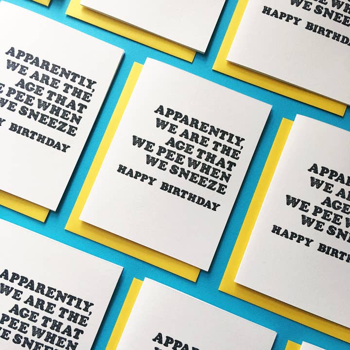 Richie Designs - Wholesale Birthday Card - Pee Sneeze - bestfriend, girlfriend, 40s, bday greeting card3