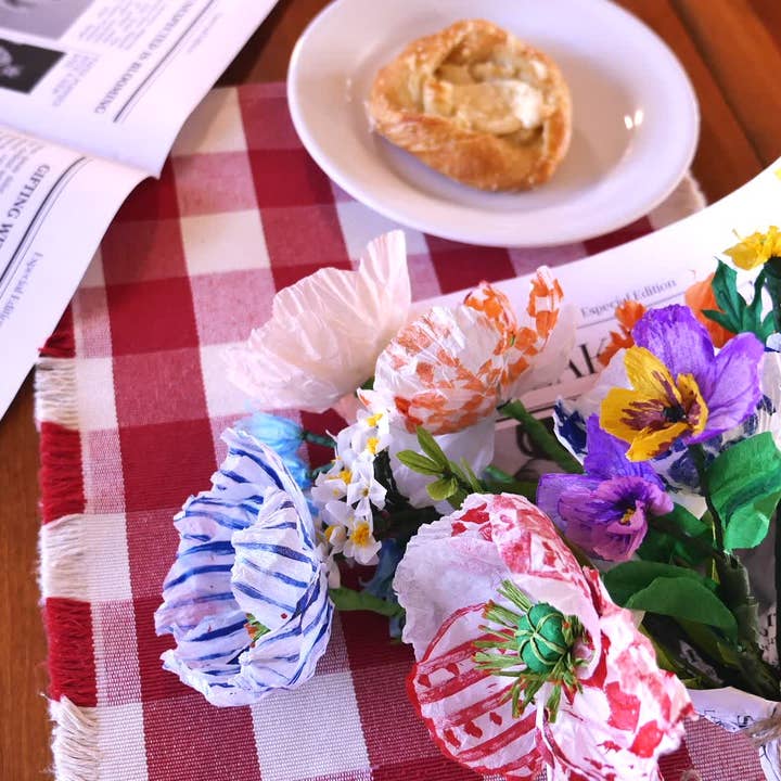 Beautiful Things By Bec - Wholesale Artificial Flowers - Paper Artificial Patterned Quilt Poppies, Colorful Decor,7