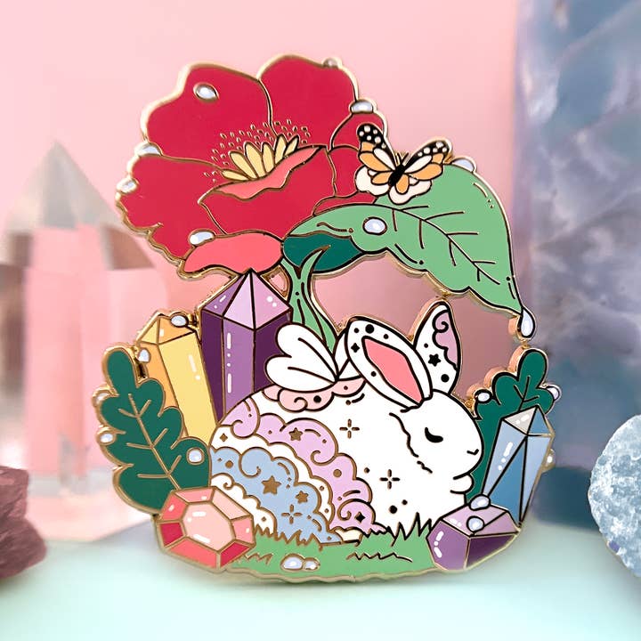 The Crowned Rabbit - Vendita all'ingrosso Spilla da bavero - Spilla smaltata Forest Fairy Rabbit0