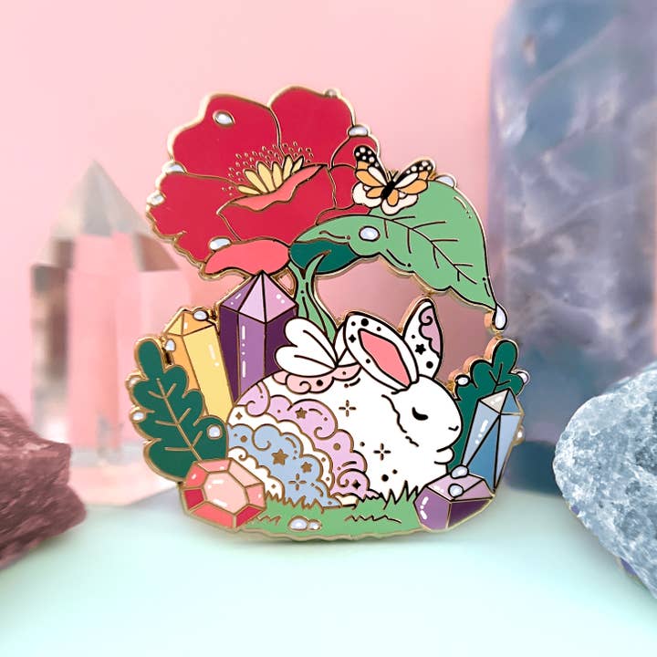 Forest Fairy Rabbit Enamel Pin for wholesale by The Crowned Rabbit