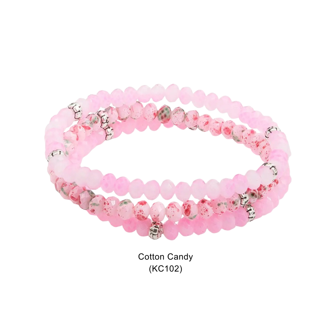 My Fun Colors - Wholesale Beaded Bracelet - Kids - Kids Crystal Girls Stretch Bracelets, Set 31