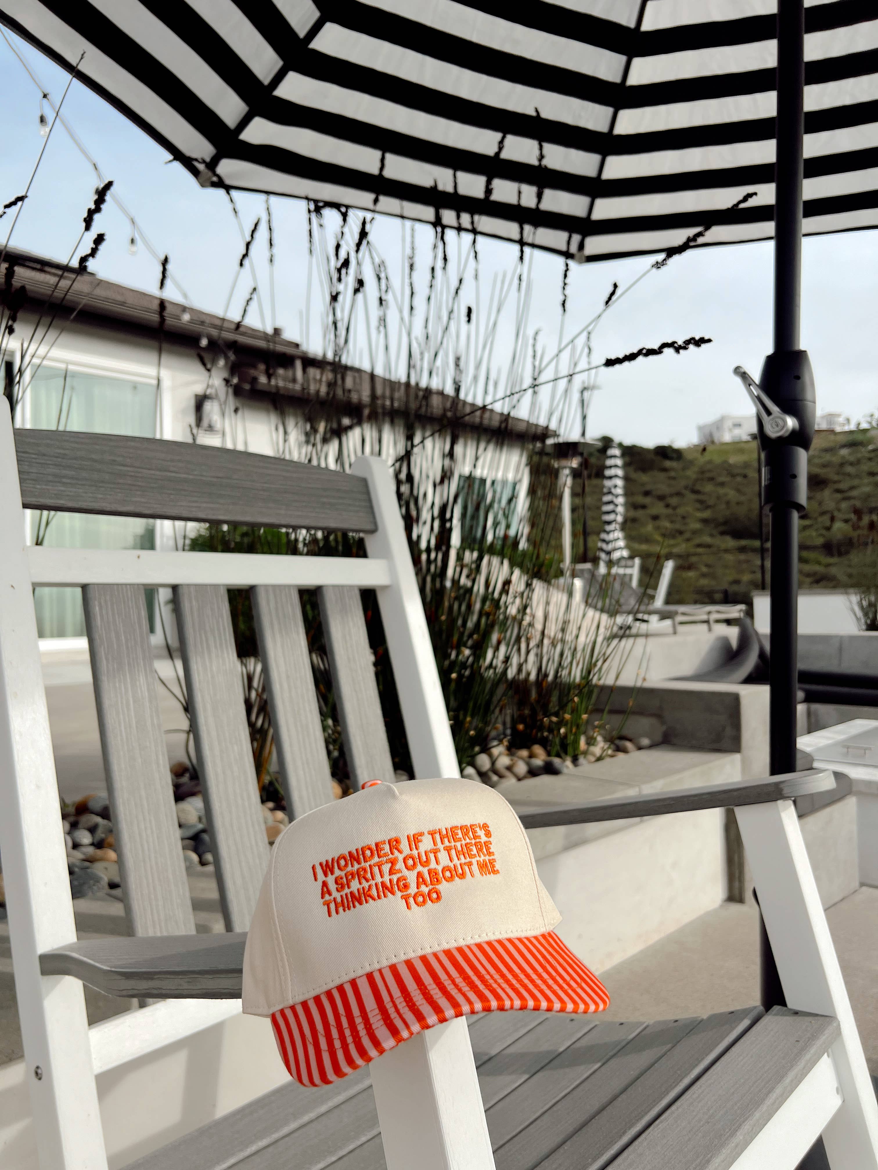 Ruby Moon - Wholesale Trucker Hat - Women's - Spritz Hat Orange Striped Bill Embroidered Hat3