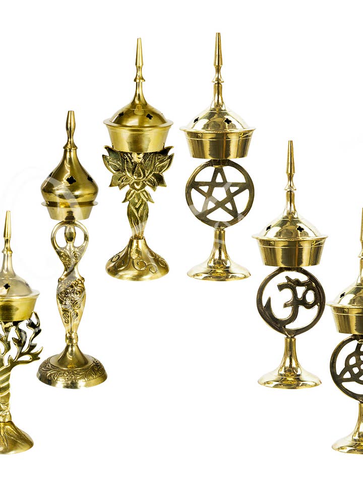 (CONJUNTO DE 6) SUPORTE DE INCENSO - DESIGNS MISTOS EM LATÃO NO SUPORTE (SE por atacado de Oceanic Linkways Inc