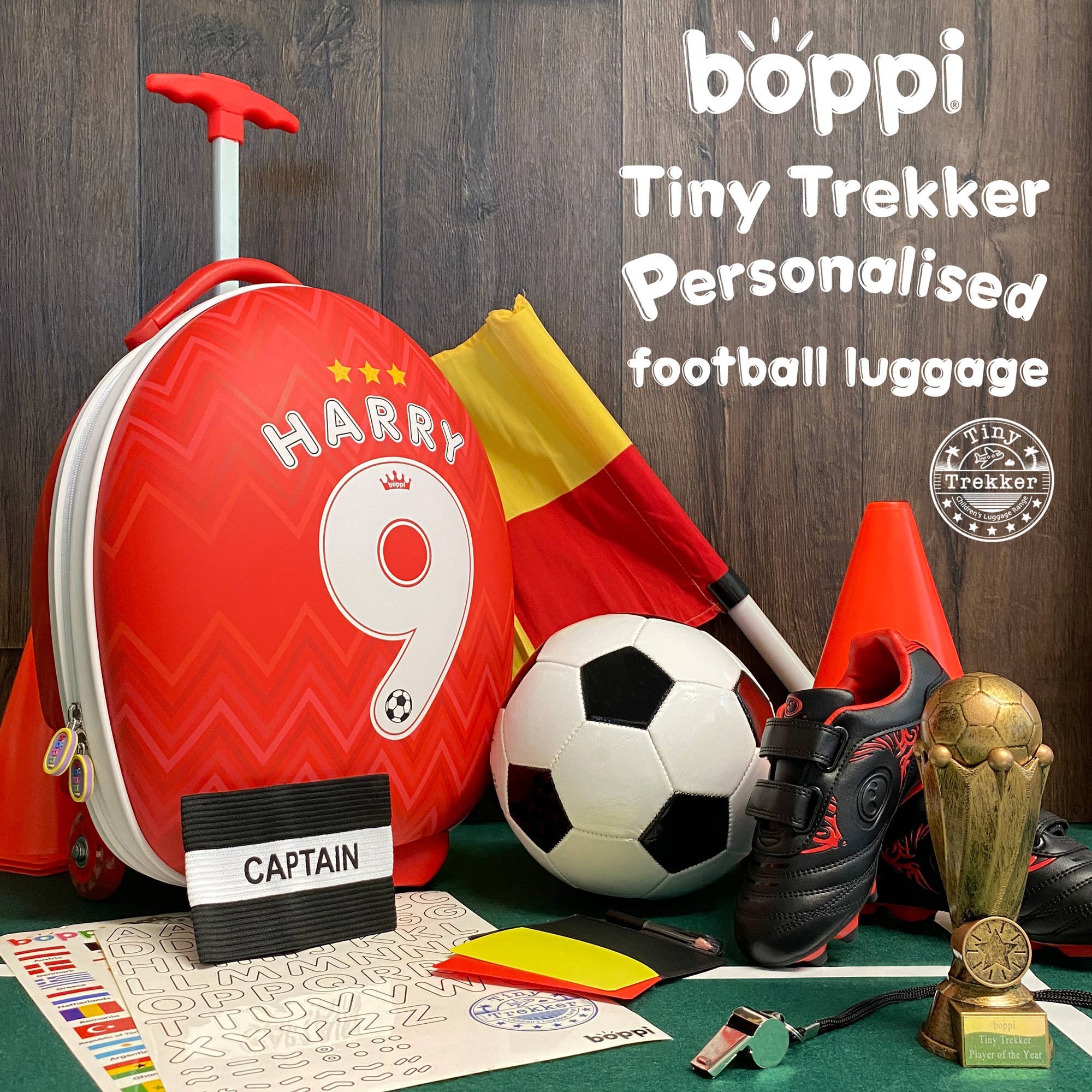 Click Europe Ltd – wholesale Luggage – Child – boppi Tiny Trekker Kids Luggage Case - RED FOOTBALL7