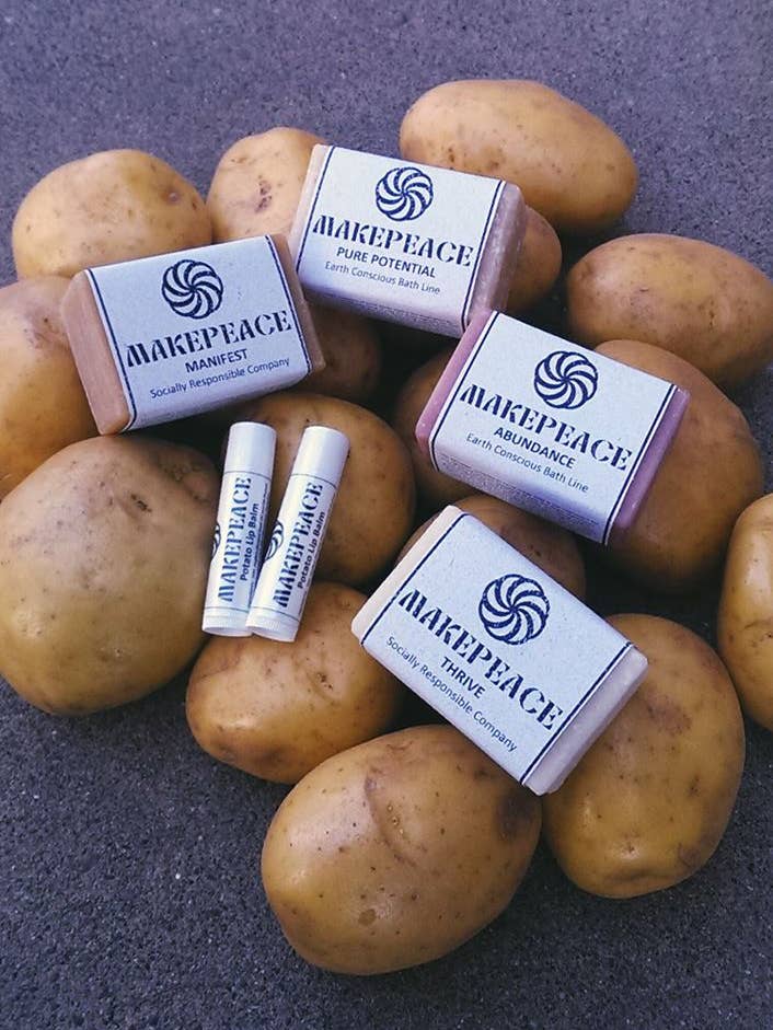 MAKEPEACE Aardappelzeep, gemaakt in Idaho, VS. voor wholesale door MAKEPEACE