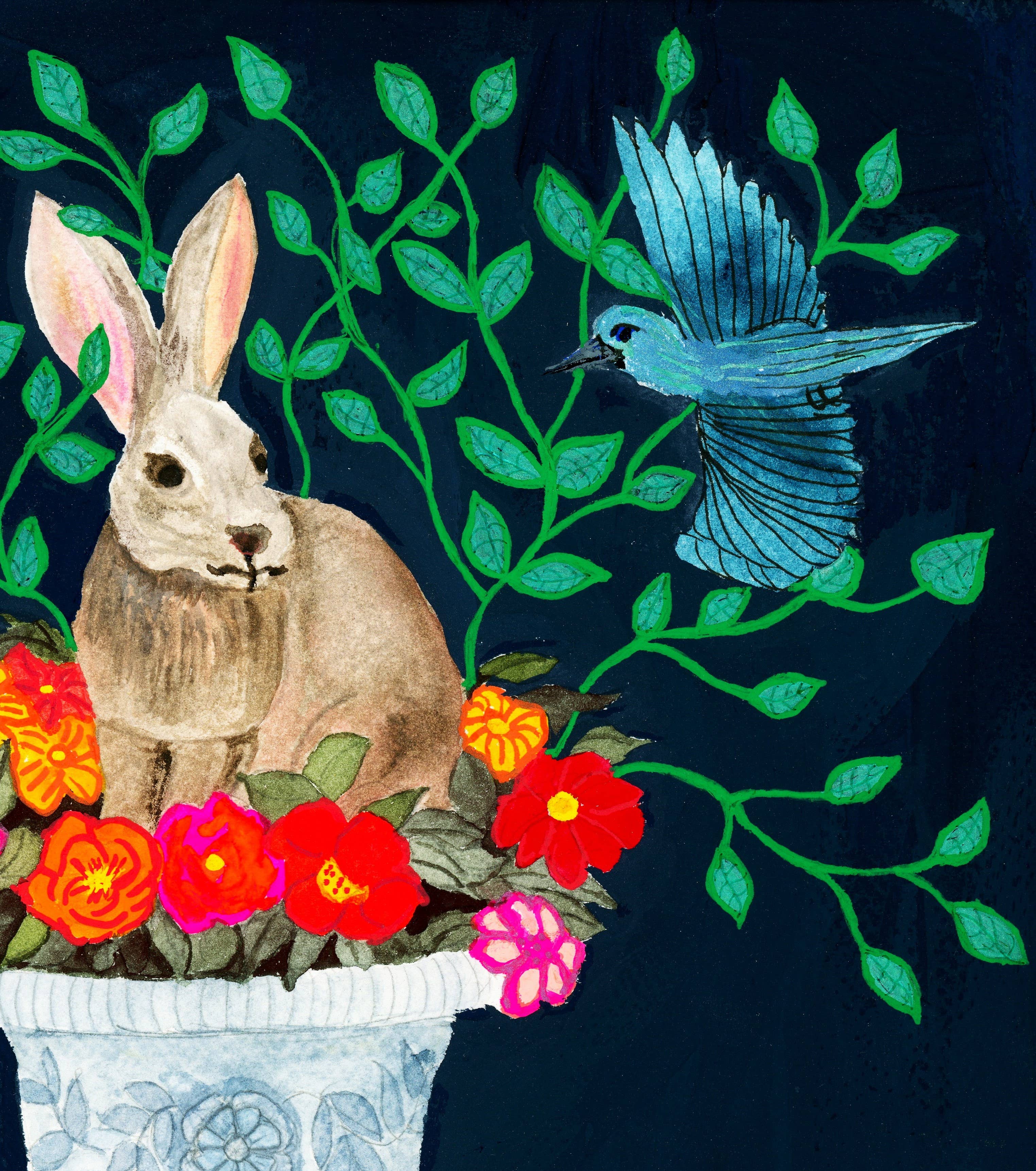 Jen Ray Studio - Wholesale Art Print - Rabbit Botanical Giclee Fine Art Print2