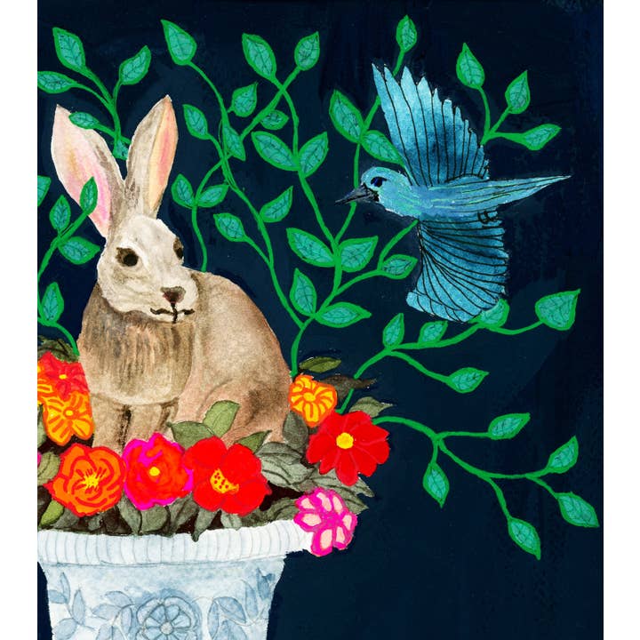 Jen Ray Studio - Wholesale Art Print - Rabbit Botanical Giclee Fine Art Print2