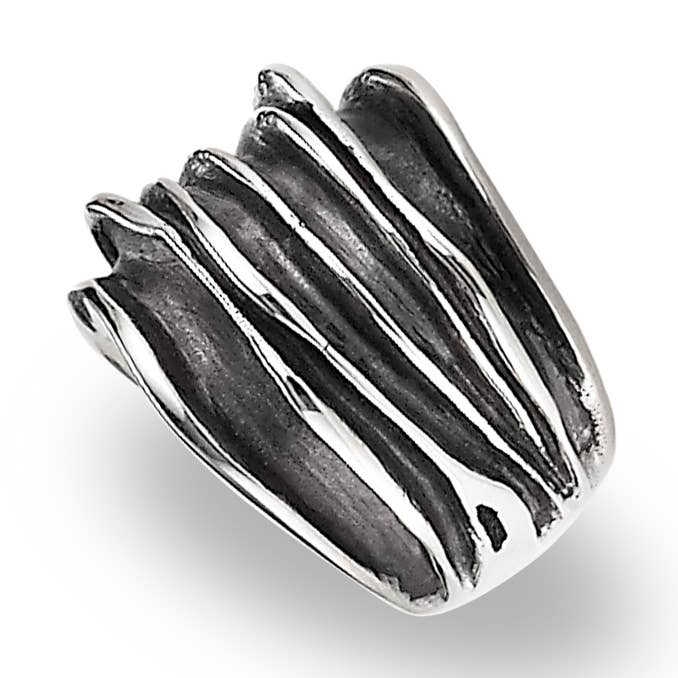 Ring (Wide Waves) .925 Sterling Silver for wholesale by Zina Sterling Silver