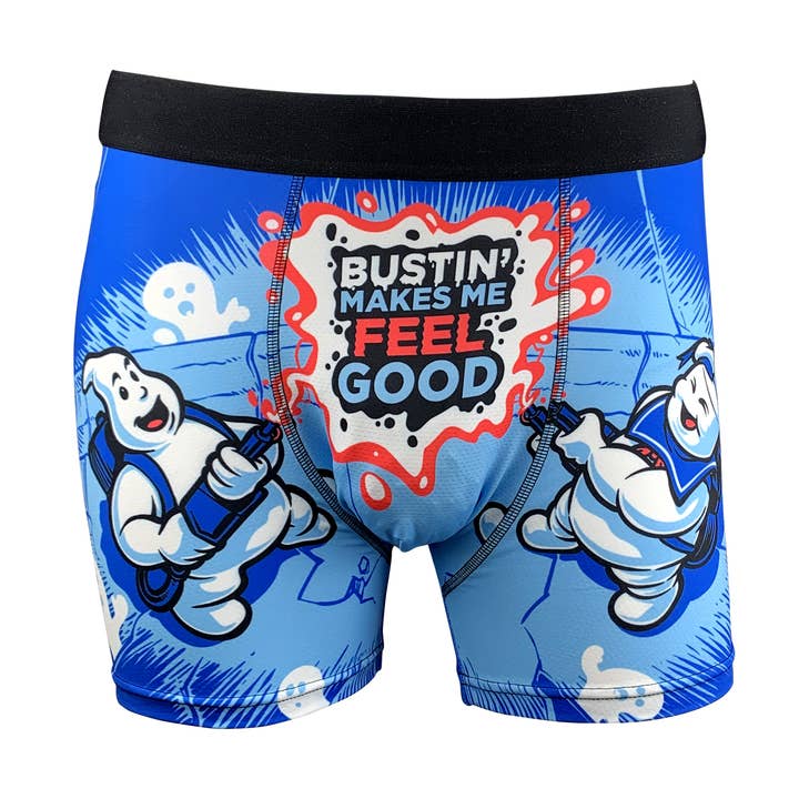 Bustin' Makes Me Feel Good Boxer Briefs for wholesale by Harebrained!