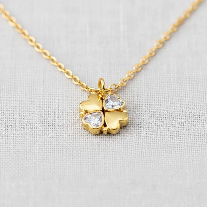 Titanium Steel Floral Necklace with Crystal Accents for wholesale by scentll jewelry