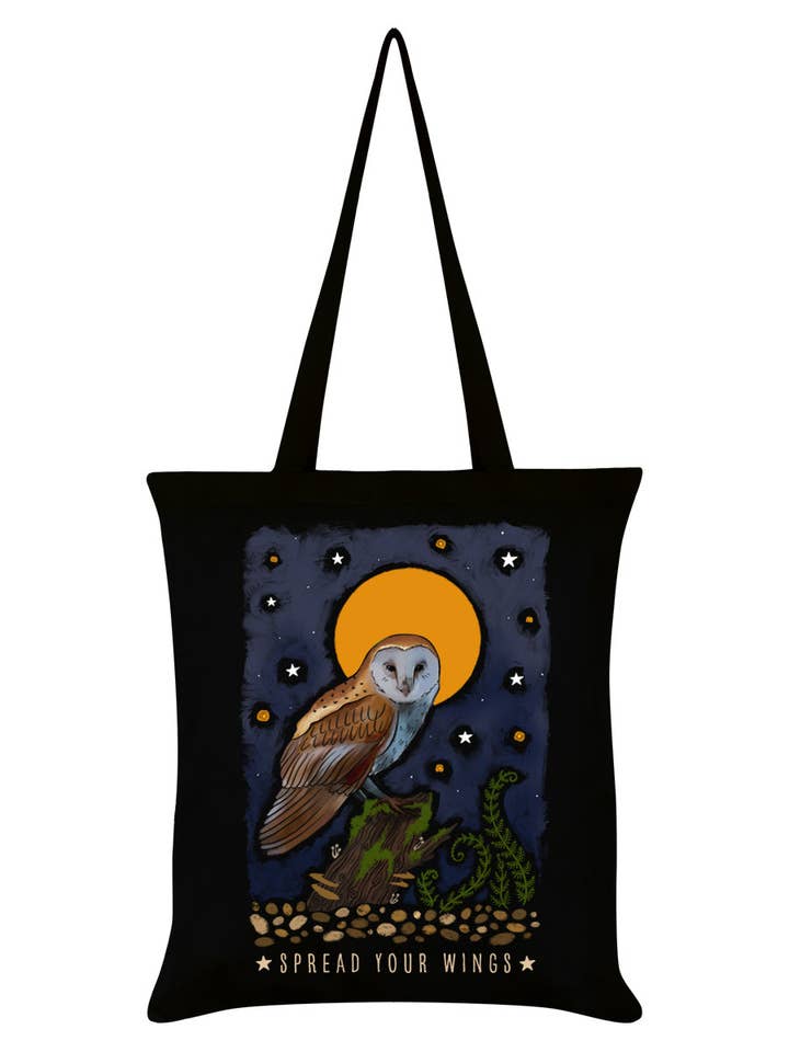 Majestic Flight Spread Your Wings Black Tote Bag for wholesale by Grindstore