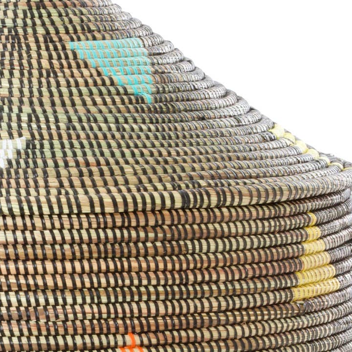 Swahili | AFRICAN MODERN - Wholesale Laundry Hamper - Large Teranga Triangles Hamper Basket from Senegal