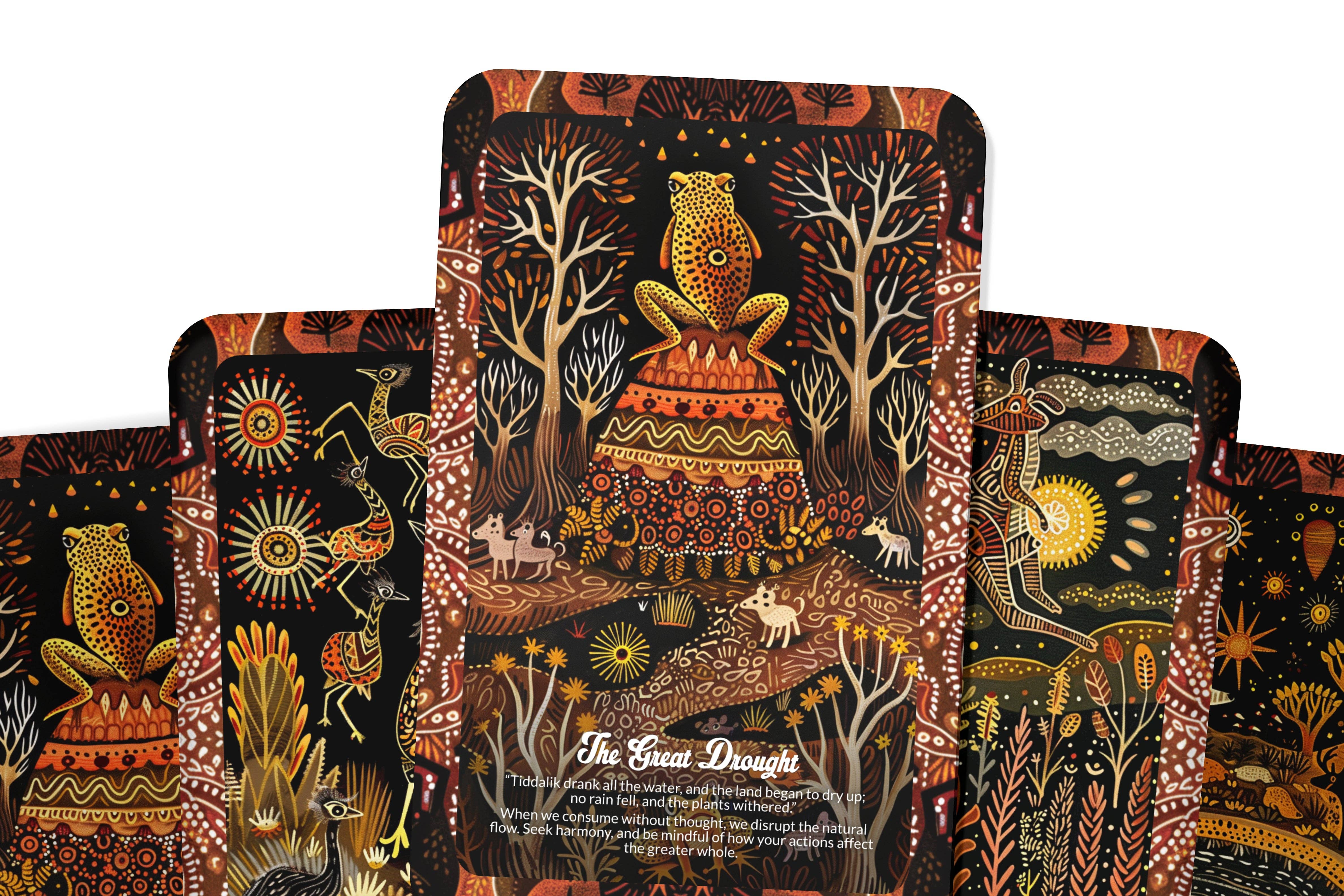 Ibiza Tarot USA - Wholesale Tarot Cards - The Tale of Tiddalik the Frog - 22 Oracle Cards - Restore Balance Through Generosity and Harmony2