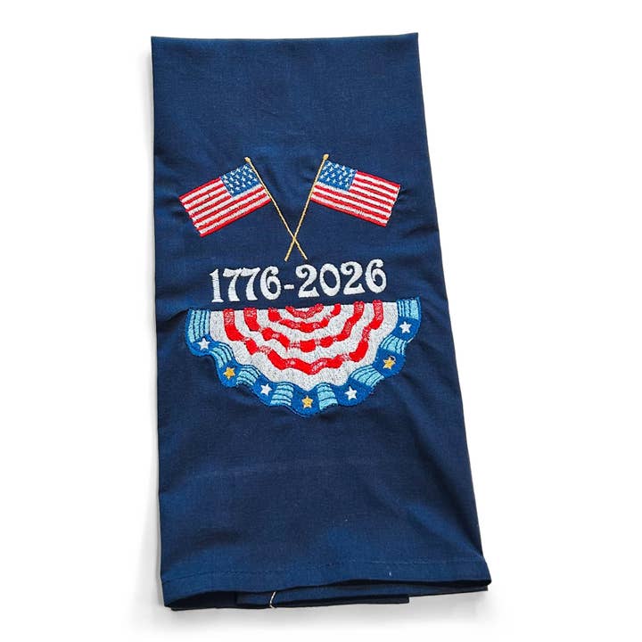 Towel - 1776 America Banner on navy for wholesale by Vibrantly Blue