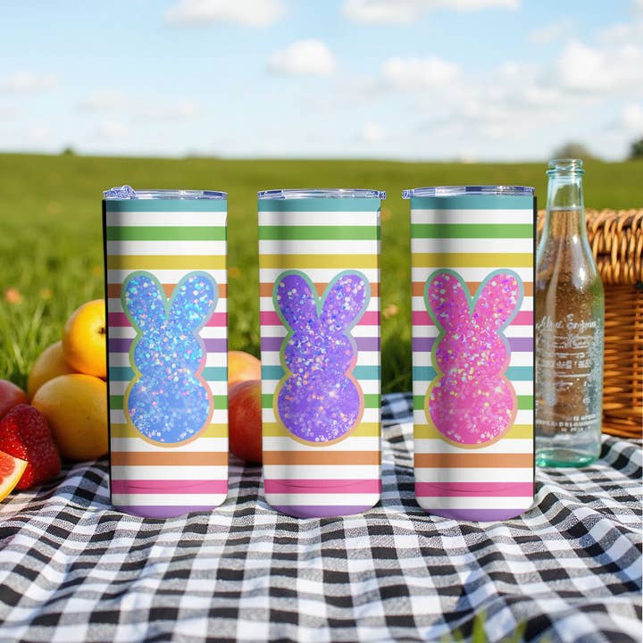 Påskskumgodis Tumbler Regnbågsränder Tumbler för wholesale av JAC Wholesale