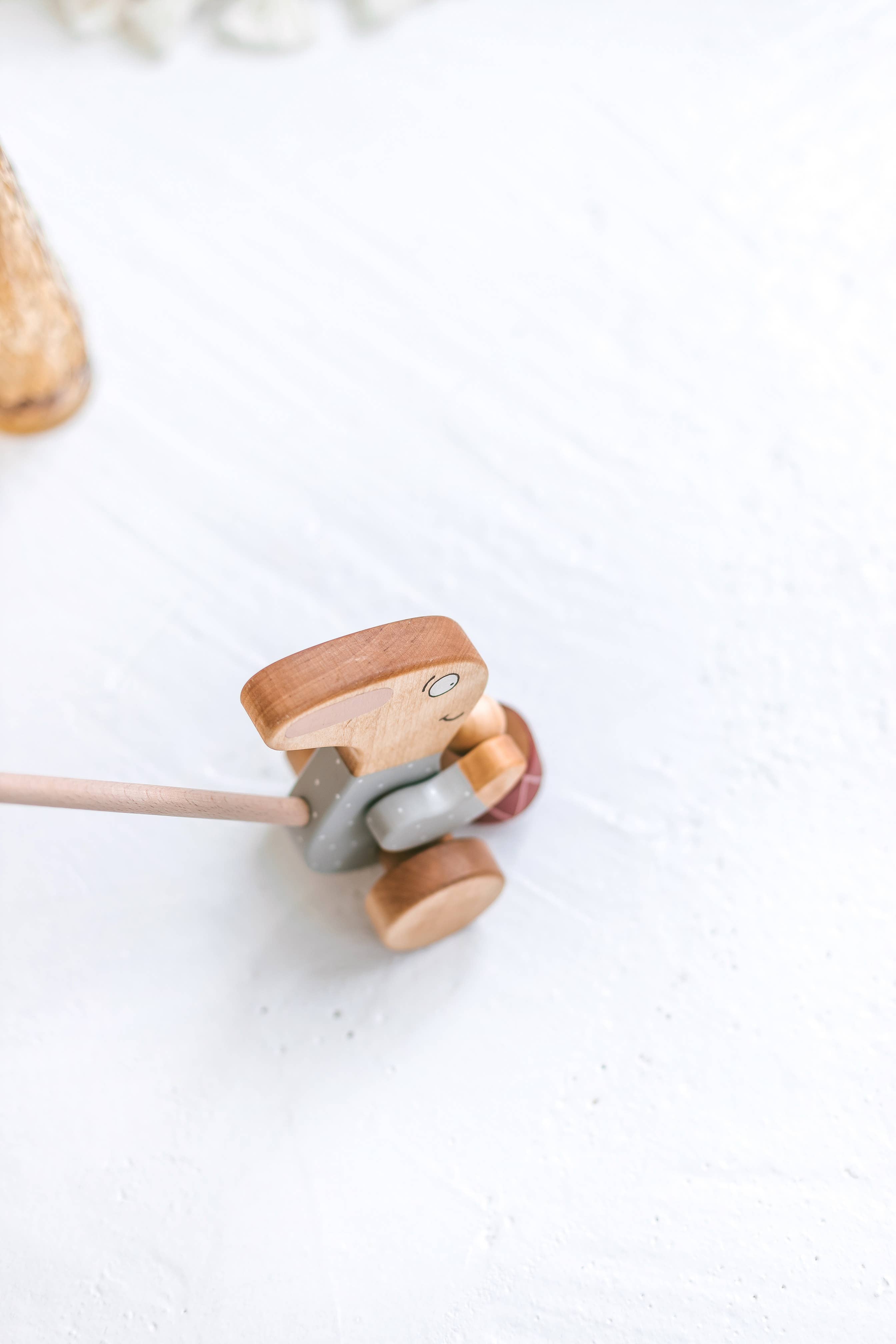 Friendly Toys - Wholesale Wood Toy - Kids - Handmade Wooden Toy, Rabbit with a Drum Push Toy5