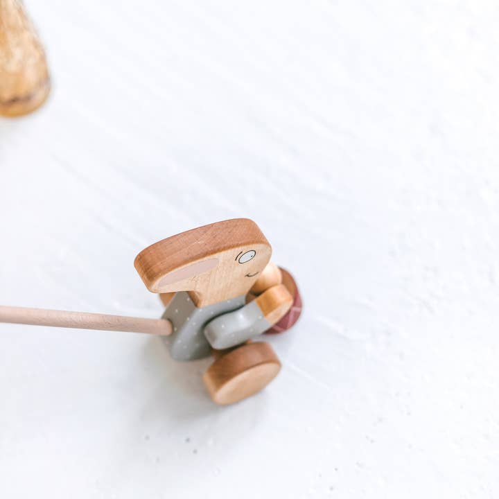 Friendly Toys - Wholesale Wood Toy - Kids - Handmade Wooden Toy, Rabbit with a Drum Push Toy5