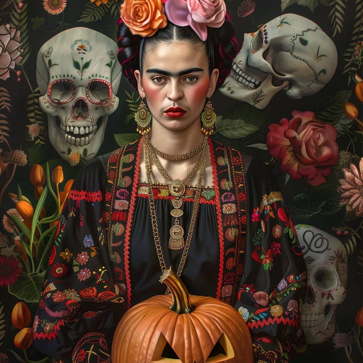 Fripperies - Wholesale Gewone wenskaart - Frida Kahlo: Spooky Season | Kaart Fripperies