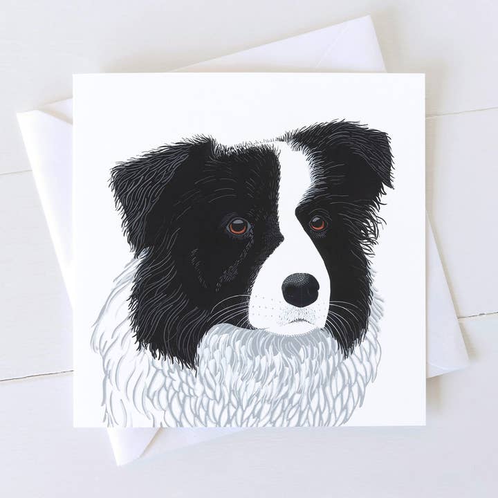 Border Collie Card Dog for wholesale by Bird the Artist