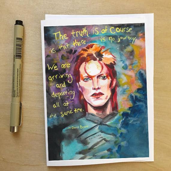 David Bowie portrait and quote Card for wholesale by Gray Day Studio